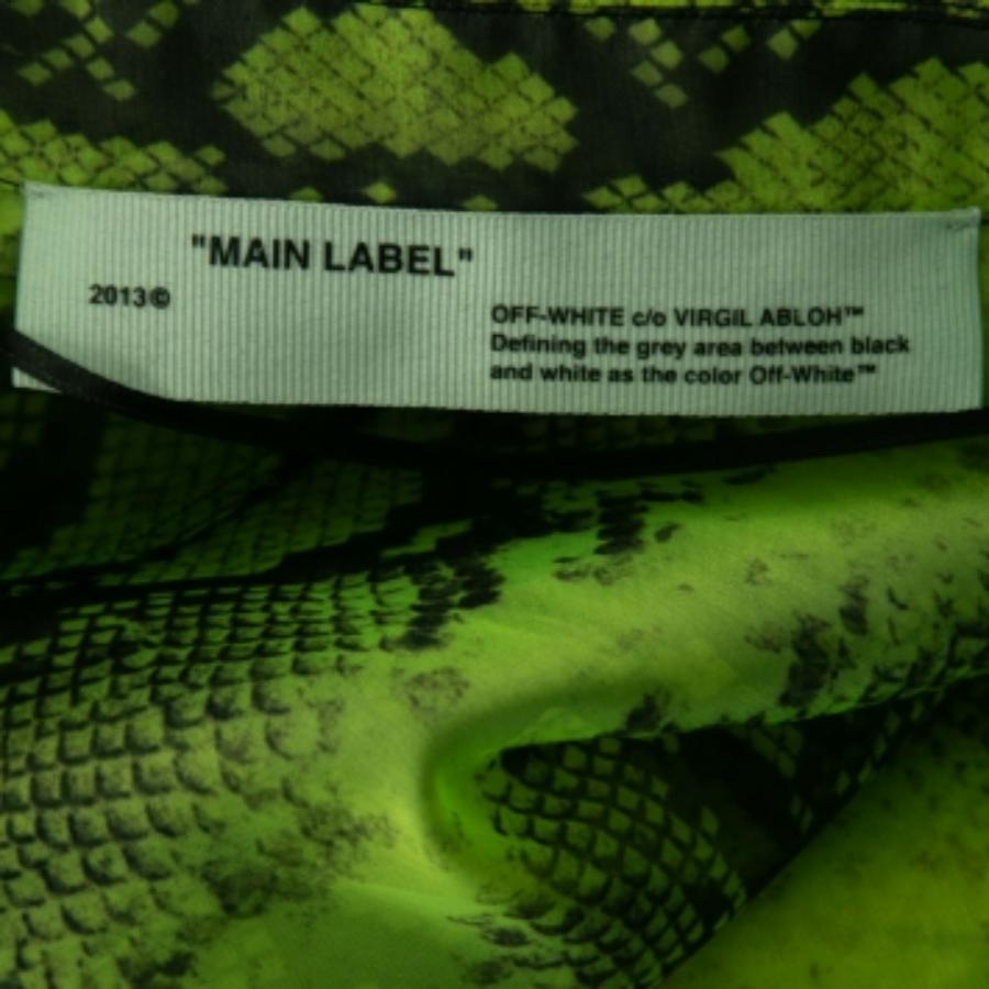 Off-White Green Python Print Tulle Button Front Belted Coat S In Excellent Condition For Sale In Dubai, Al Qouz 2