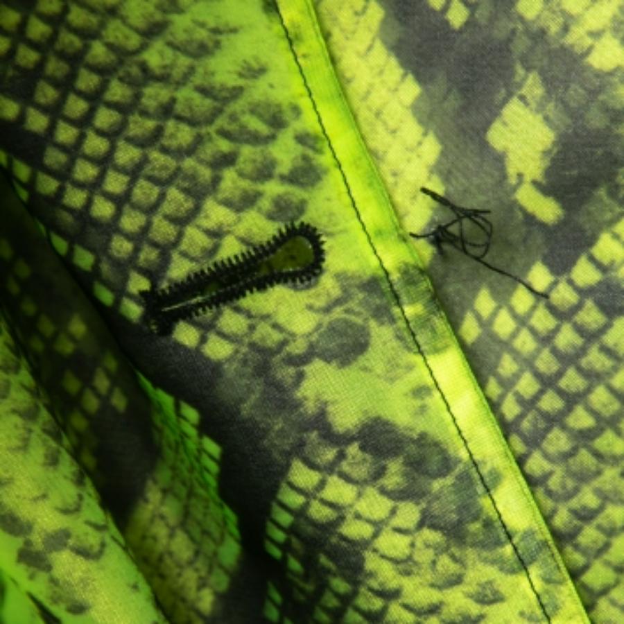 Off-White Green Python Print Tulle Button Front Belted Coat S For Sale 2