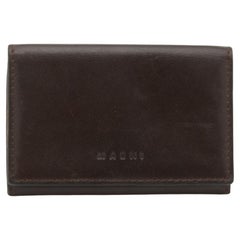 Marni Dark Brown Leather Card Holder