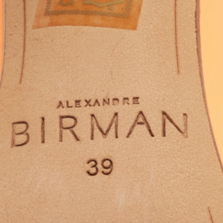 Orange Alexandre Birman - Sandales à lanières à la cheville en cuir orange, taille 39 en vente