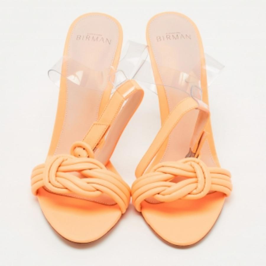Alexandre Birman - Sandales à lanières à la cheville en cuir orange, taille 39 en vente 2