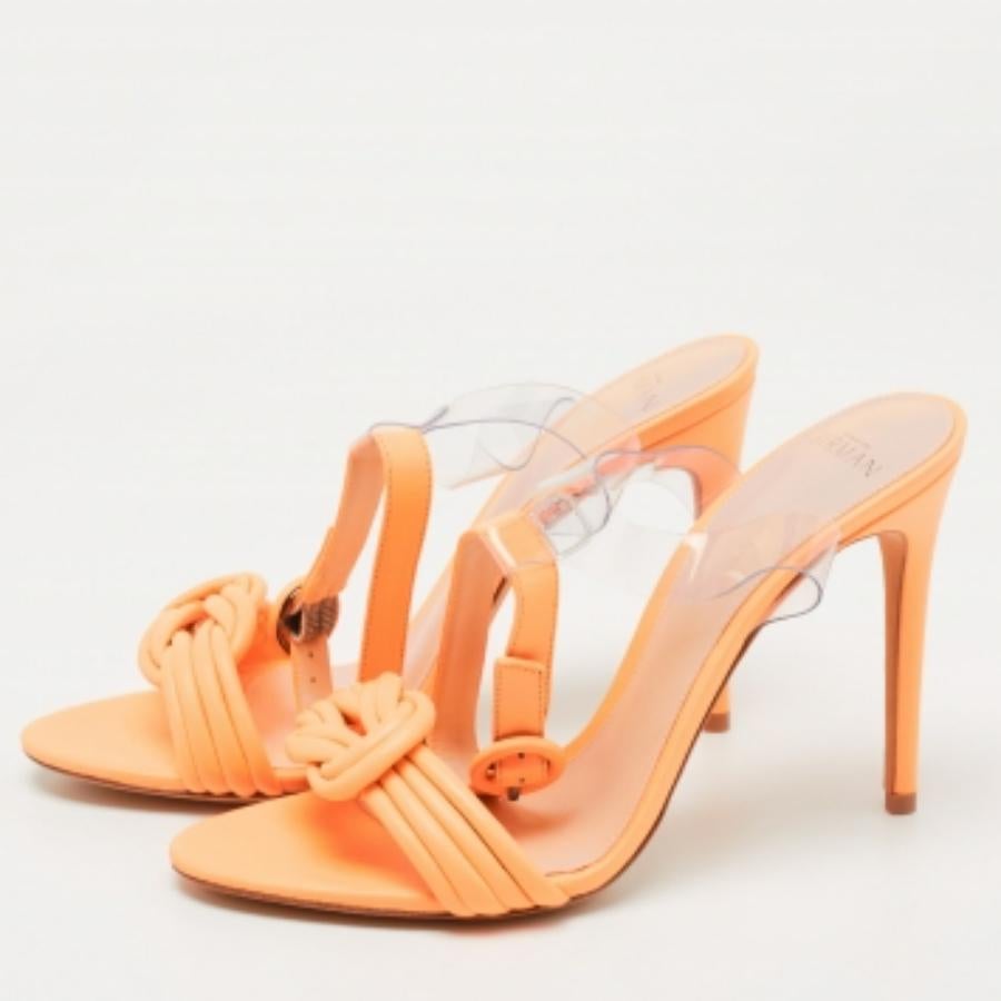 Alexandre Birman - Sandales à lanières à la cheville en cuir orange, taille 39 en vente 3