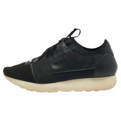 Balenciaga - Baskets de course en cuir et maille noires, taille 39