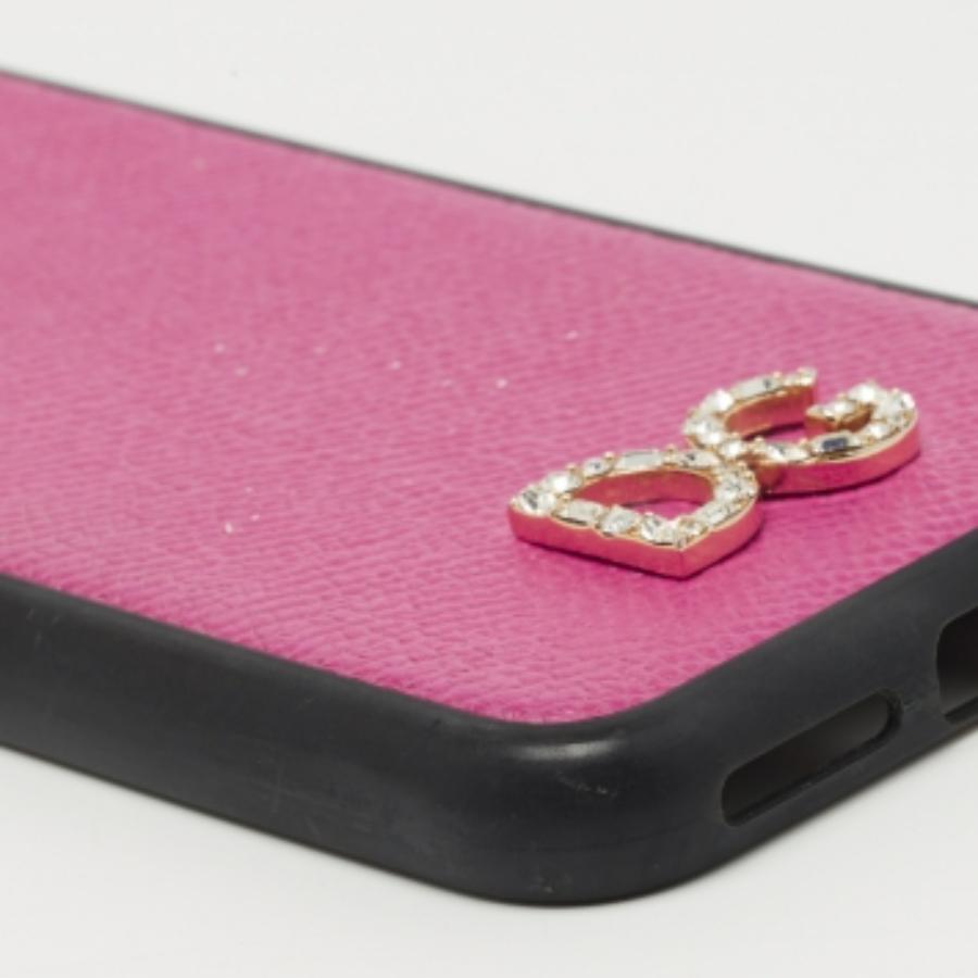 Funda de piel rosa/negra Dolce & Gabbana para iPhone X en venta 1