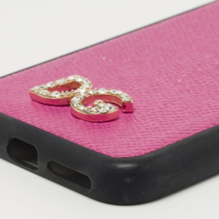 Funda de piel rosa/negra Dolce & Gabbana para iPhone X en venta 2