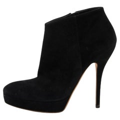 Gucci Botas de ante negro con plataforma hasta el tobillo Talla 37