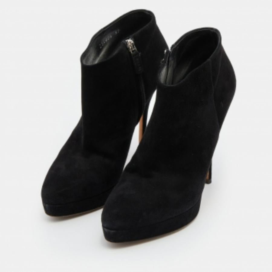 Gucci Botas de ante negro con plataforma hasta el tobillo Talla 37 Negro en venta