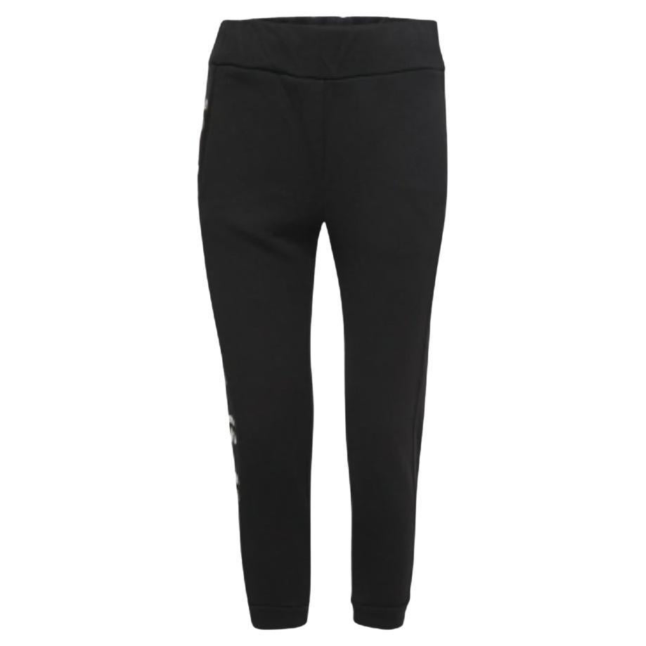 Fendi Joggers de algodón negro Karlito con detalle de rayas M