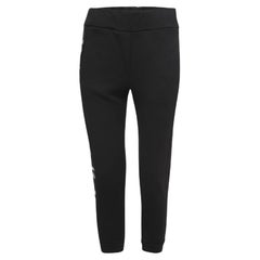 Fendi Joggers de algodón negro Karlito con detalle de rayas M