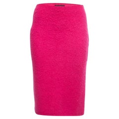 Versace Hot Pink Mohair-Mischung stricken Bleistiftrock S
