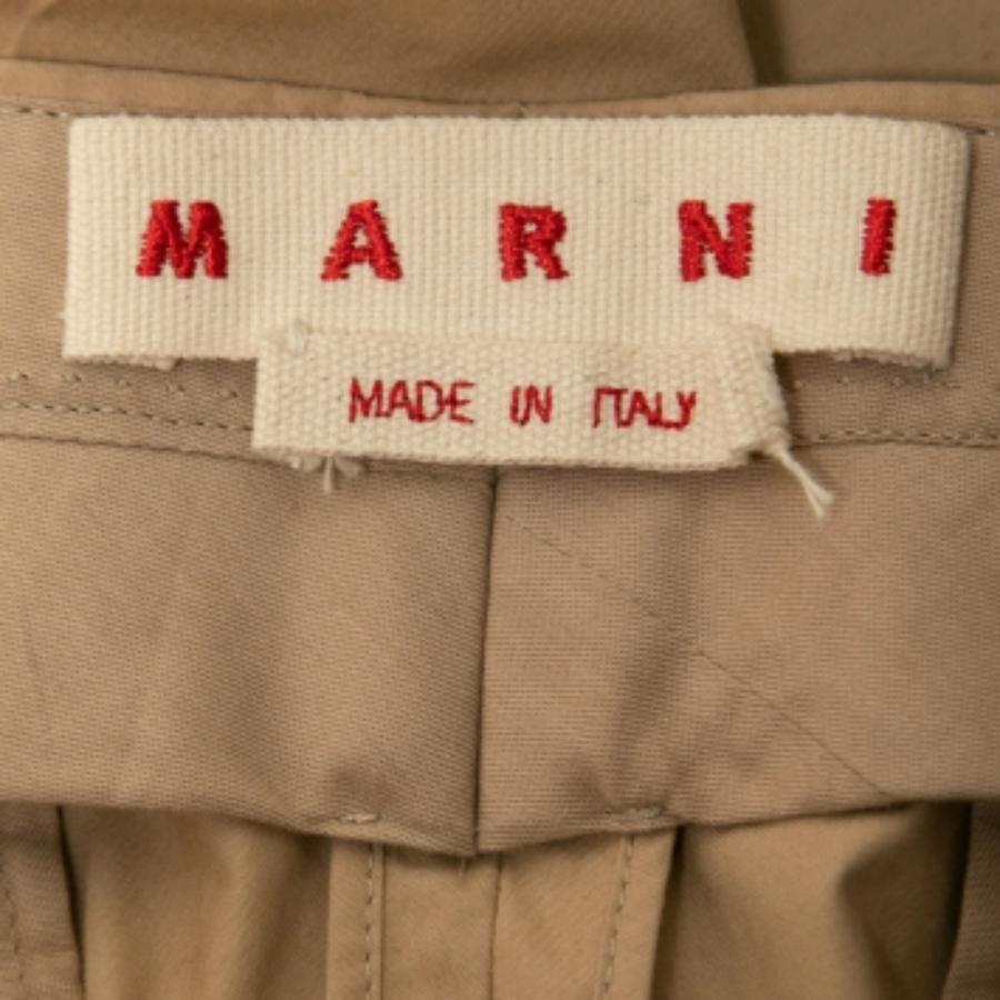 Marrone Pantaloni a zampa dritta in cotone marrone di Marni M. I. in vendita