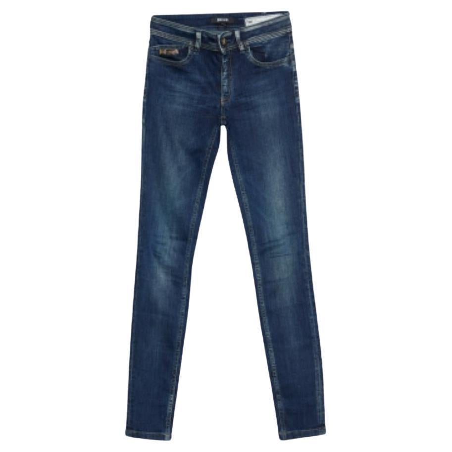 Just Cavalli - Jeans a gamba corta in denim elasticizzato blu navy S