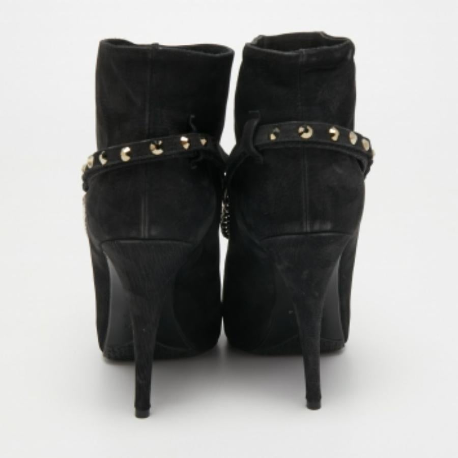 Le Silla Stivaletto in pelle nubuck nera taglia 40 in vendita 1