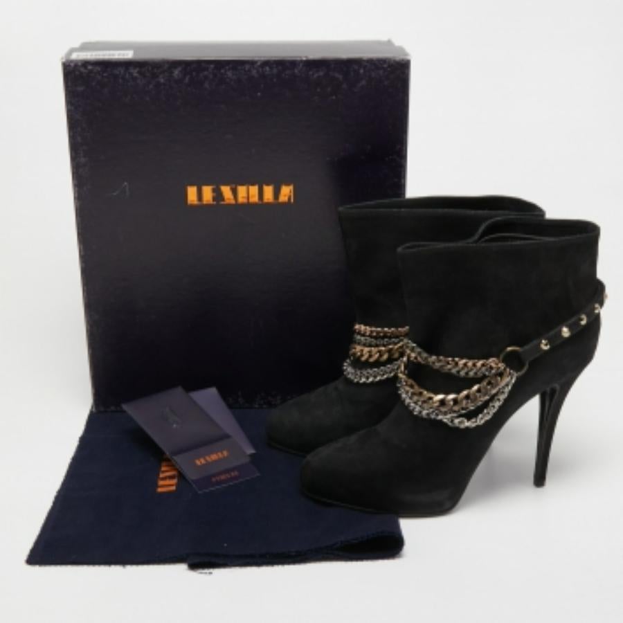Le Silla Stivaletto in pelle nubuck nera taglia 40 in vendita 4