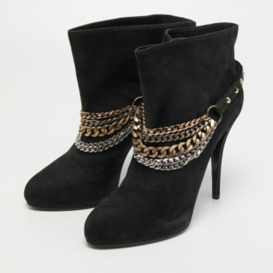 Le Silla Stivaletto in pelle nubuck nera taglia 40 in vendita 3
