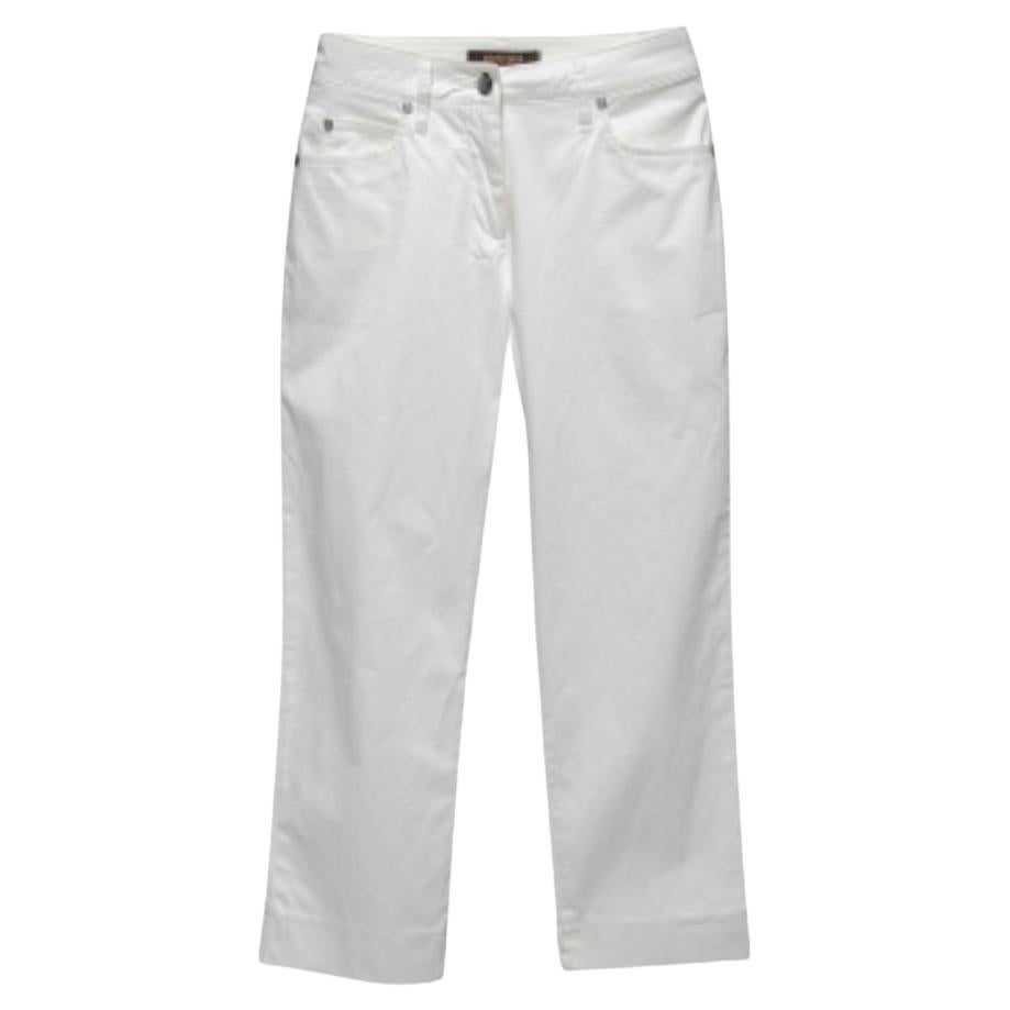 Roberto Cavalli Capri-Hose aus weißer Baumwolle S