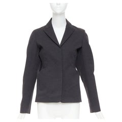 JIL SANDER grey wool curved sleeve sculptural hourglass 3D cut blazer FR34 XS