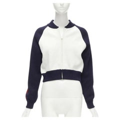 CHRISTIAN DIOR 2021 I Love Paris wool cropped track jacket zip bomber FR34 XS