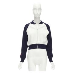 CHRISTIAN DIOR 2021 I Love Paris wool cropped track jacket zip bomber FR34 XS