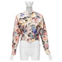 LOUIS VUITTON 2022 Runway Vintage Flower pearl button cropped jacket FR34 X