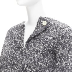 OLD CELINE Runway Phoebe Philo 2014 grey wool boucle bias diagonal top FR34 XS