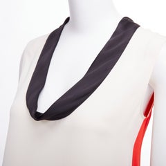 Débardeur colorblocked OLD Celine Phoebe Philo orange noir crème FR36 S