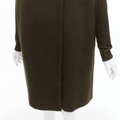 VINCE army green yak wool shawl neck single button wrap cardigan coat XXS