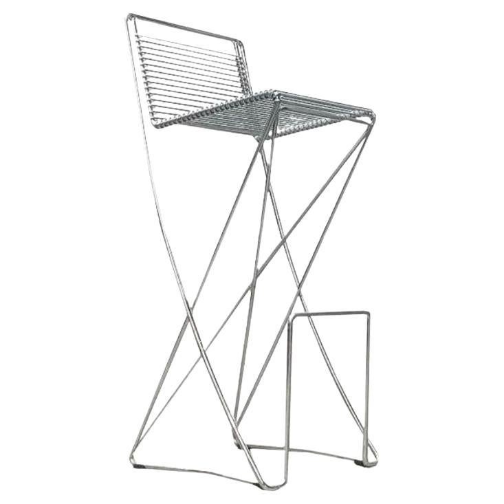 Taburete de bar alemán postmoderno Kreuzschwinger de Till Behrens, años 80