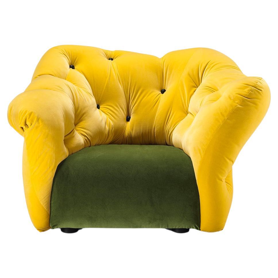 Sofá Nubola 133 Terciopelo Amarillo-Musgo by Gaetano Pesce