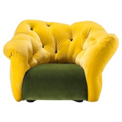 Nubola 133 Velvet Sofa in Yellow-Musk by Gaetano Pesce