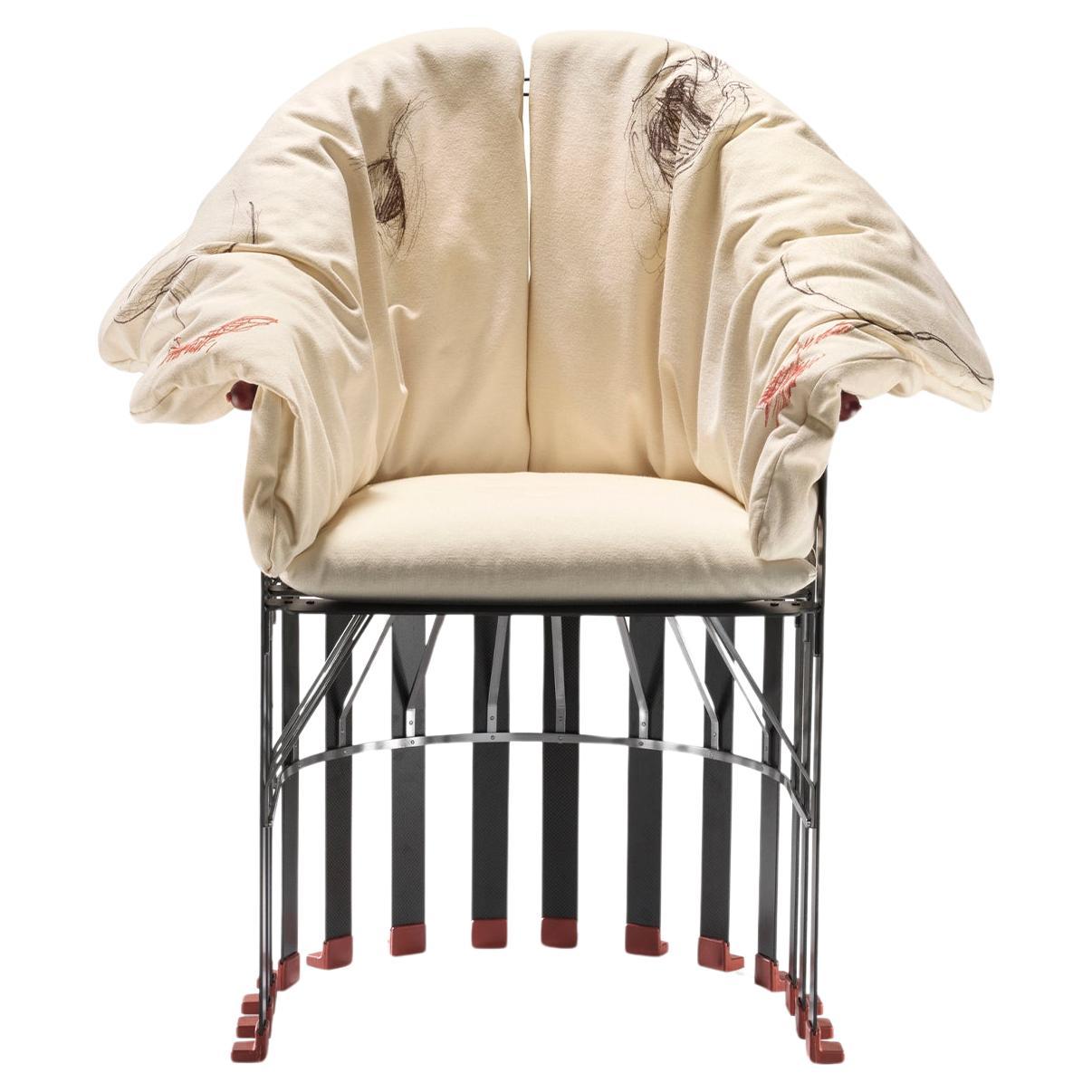 La Pagnotta Armchair in Carbon Fiber & Cotton by Gaetano Pesce For Sale