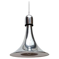 Lampada a sospensione in argento Vintage Italian Lamp, anni '70