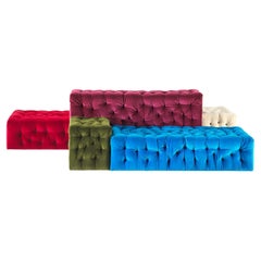 La Michetta Composition 5 Sofa in Velvet by Gaetano Pesce