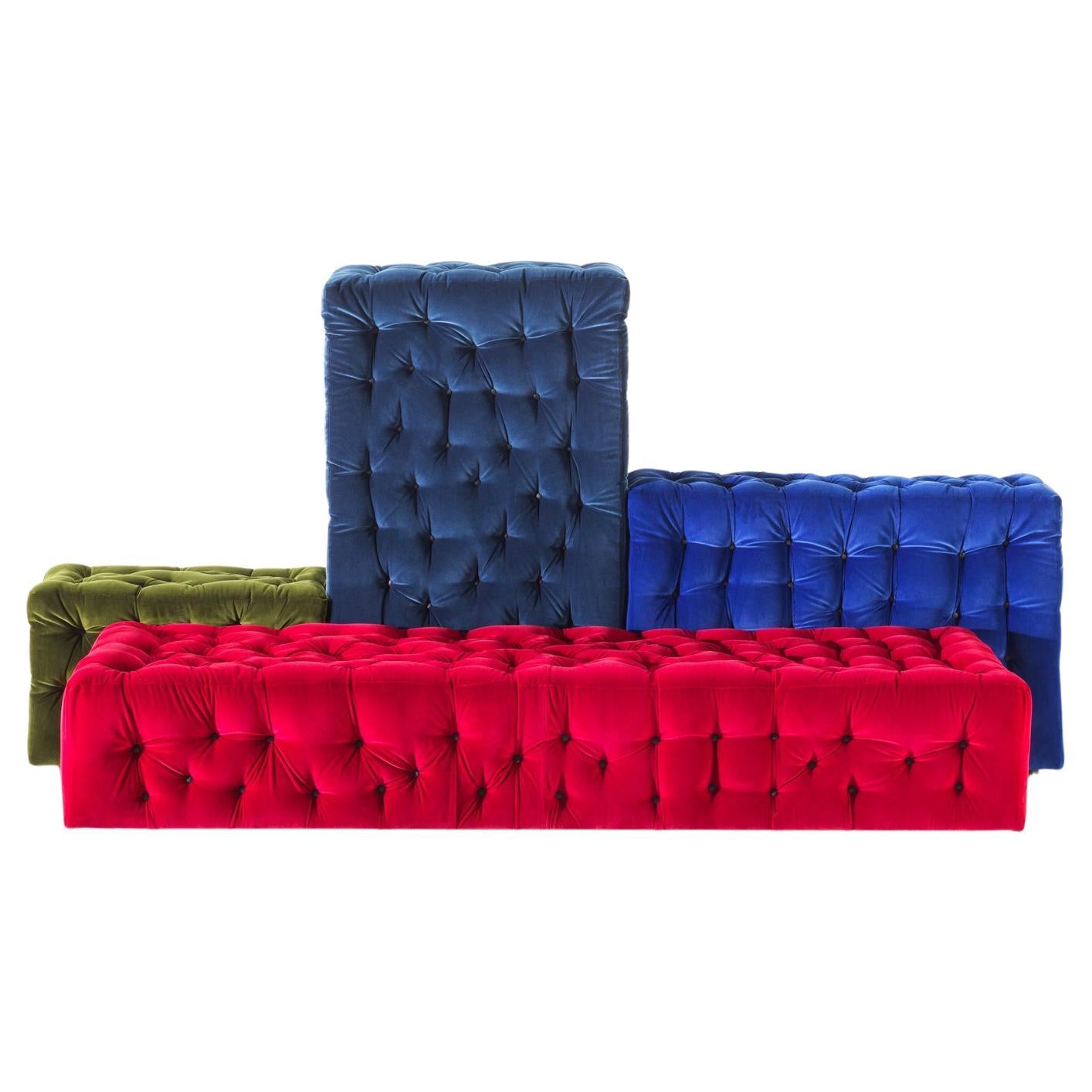 Meritalia La Michetta Komposition 6 Sofa aus Samt von Gaetano Pesce