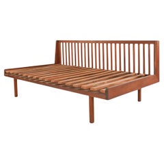 Superb Studio Craft Teak Mid-Century Sofa or Daybed or Twin Bed Frame