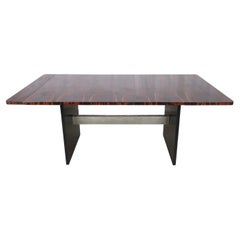 Superb Midcentury Brazilian Rosewood Modern Extension Dining Table 2 Leaves