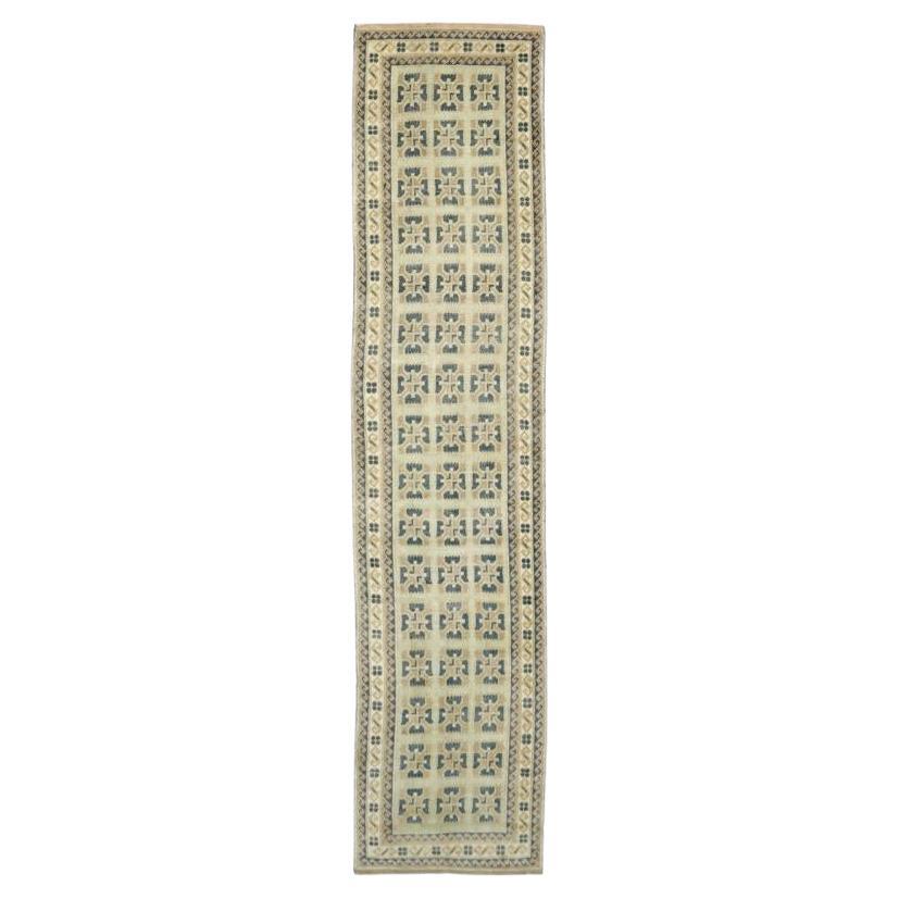 Tappeto Runner Turkey Anatoly - Lana Nero Marrone Avorio Design - 93263
