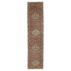 Tappeto Runner Turkey Anatoly - Lana Nero Avorio Rosso Design - 93255