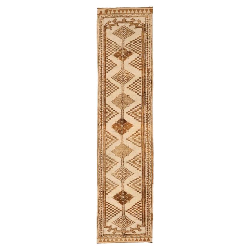 Tappeto Runner Turkey Anatoly - Lana Marrone Avorio Design - 93310