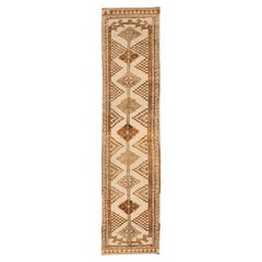 Tappeto Runner Turkey Anatoly - Lana Marrone Avorio Design - 93310