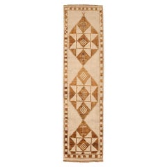 Tappeto Runner Turkey Anatoly - Lana Marrone Avorio Design - 93340