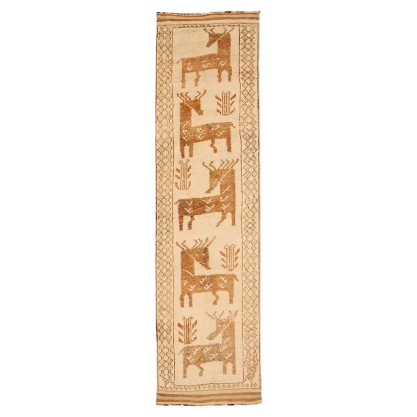 Tappeto Runner Turkey Anatoly - Lana Marrone Avorio Design - 93341 in vendita