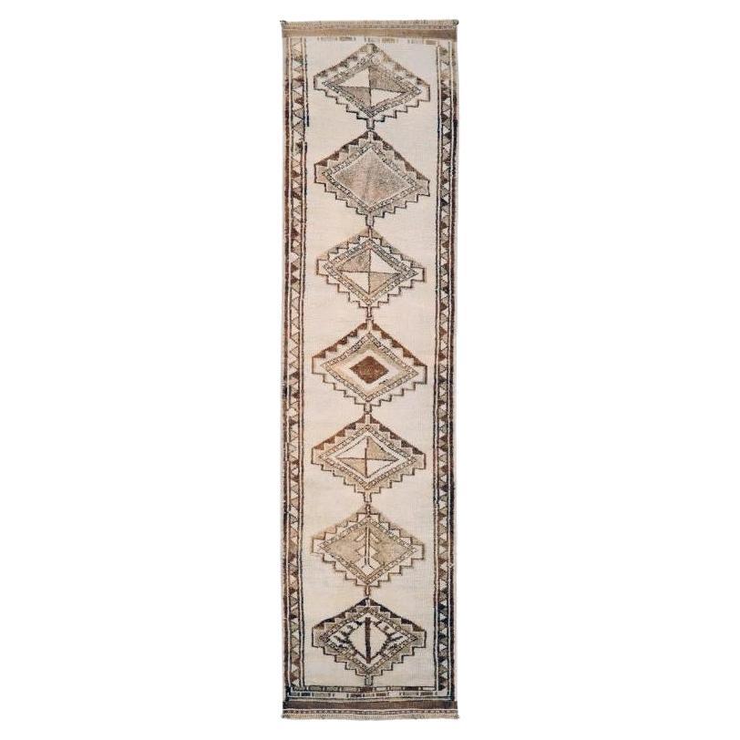 Tapis de course Turkey Anatoly - Laine Brown Ivory Design - 93318 en vente