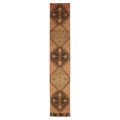 Afghanistan Anatoly Runner Rug - Wool Brown Taupe Design - 93454