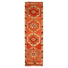 Afghanistan Anatoly Runner Rug - Wool Orange Red Design - 93465