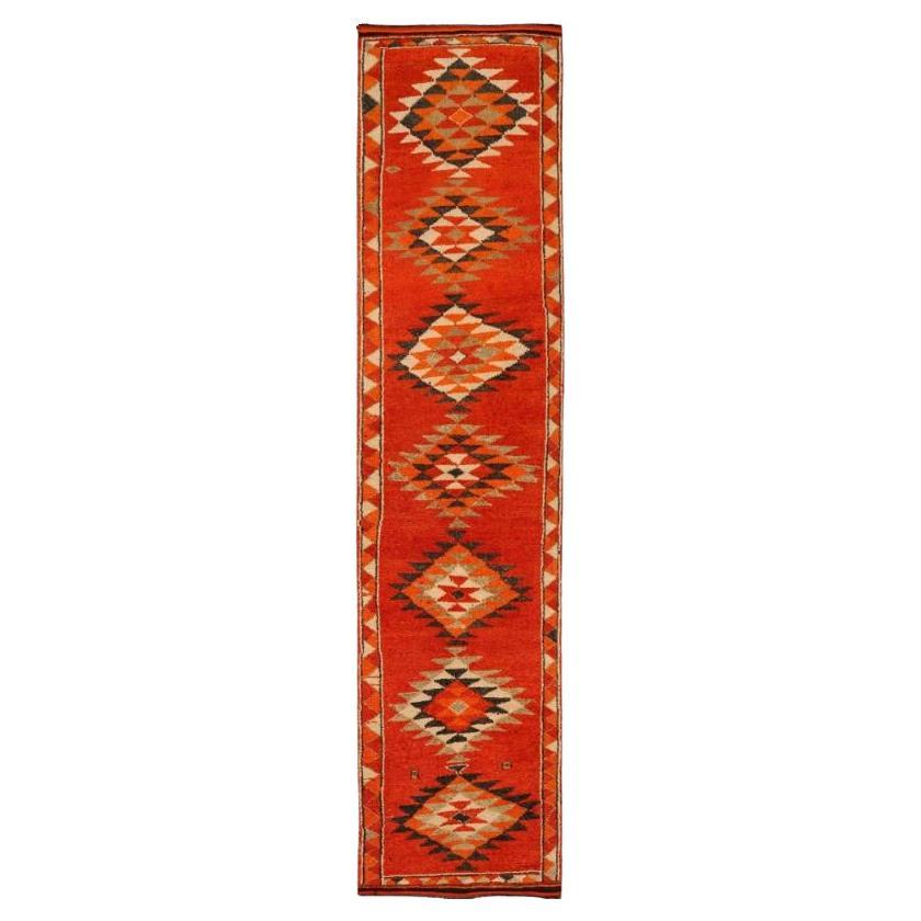 Afghanistan Anatoly Runner Rug - Wool Red Design - 93469