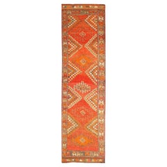 Afghanistan Anatoly Runner Rug - Wool Orange Red Design - 93499
