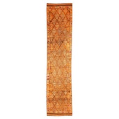 Afghanistan Anatoly Runner Rug - Wool Orange Yellow Design - 93511