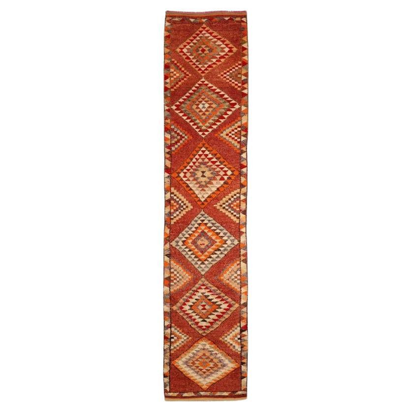 Afghanistan Anatoly Runner Rug - Wool Ivory Red Design - 93512