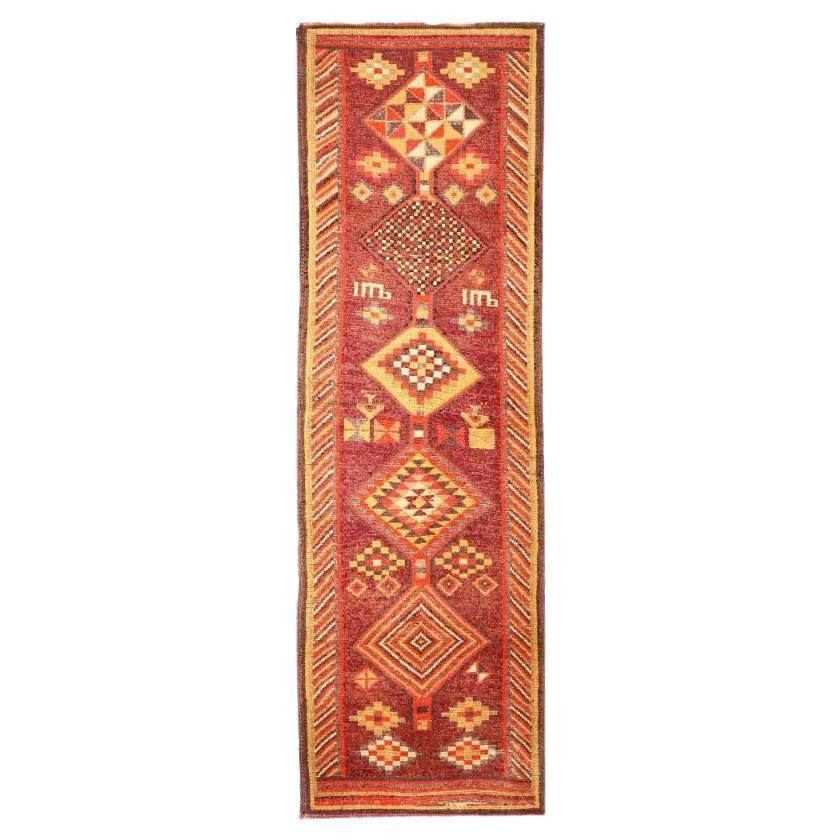 Tappeto Afghanistan Anatoly Runner - Lana Rosso Giallo Design - 93514